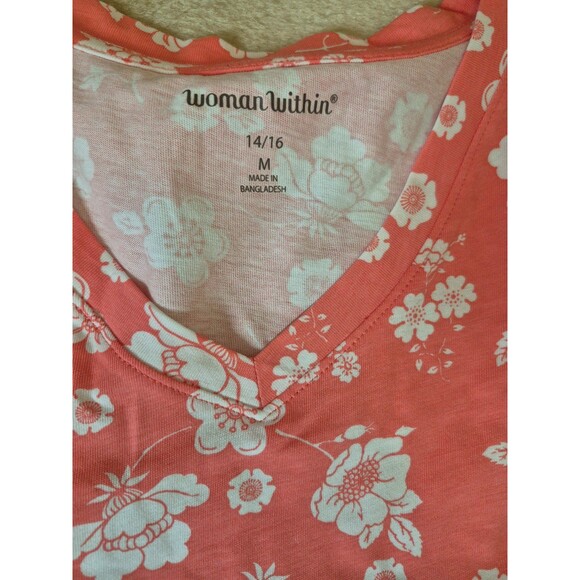 Woman Within Floral Tops x2 Bundle Boho Floral Tees T shirts Sz M/L NEW - Picture 2 of 4